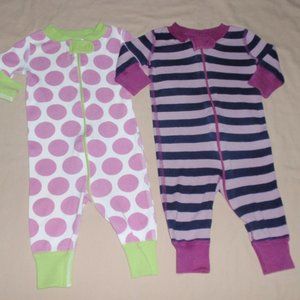 2 Hanna Andersson Girls Organic Sleepers 50 0-3m